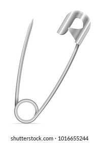 Safety pin on a white background.