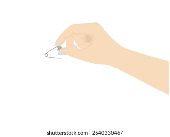 safety pin on white background.