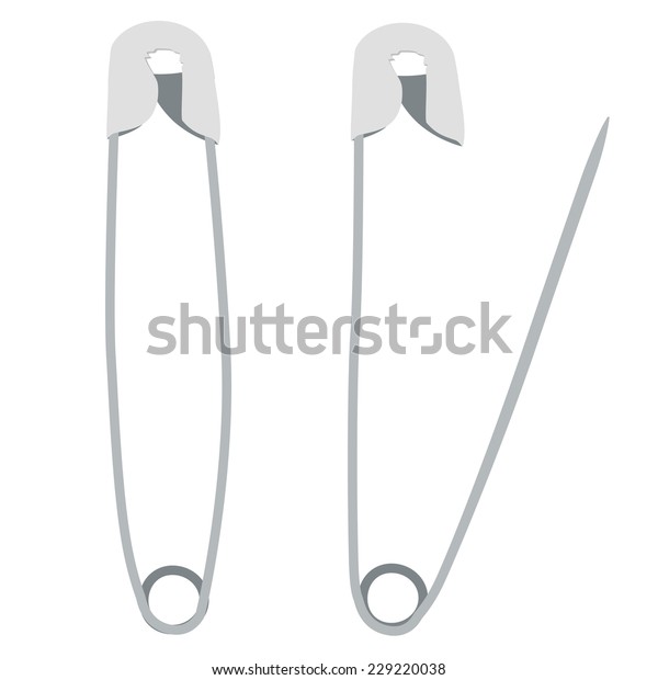 Safety Pin Opened Safety Pin Baby Stock Vector (Royalty Free) 229220038 ...