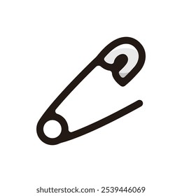 Safety pin outline icon for graphic design, apps and websites