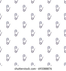 Safety pin pattern in cartoon style. Seamless pattern vector illustration