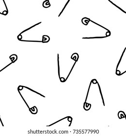 safety pin seamless doodle pattern