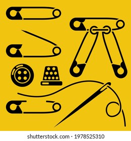Safety Pin Set Pin Open Closed Stock Vector (Royalty Free) 1978525310 ...
