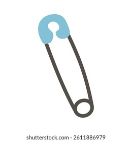 Safety pin for sewing. Vector 