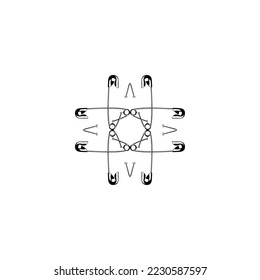 Safety Pin Silhouette Composition for Art Illustration, Logo, Website, Apps, Pictogram or Graphic Design Element. Vector Illustration