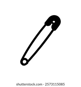 Safety pin silhouette icon vector design.