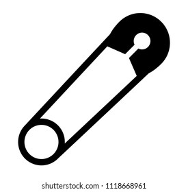 safety pin silhouette office vector design isolated on white