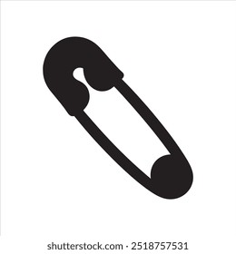 Safety pin  silhouette vector illustration on white background