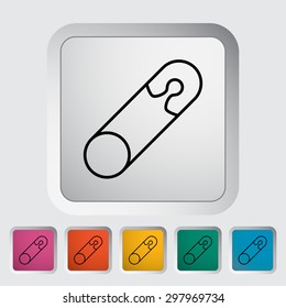 Safety pin thin line flat vector related icon set for web and mobile applications. It can be used as - logo, pictogram, icon, infographic element. Vector Illustration. 