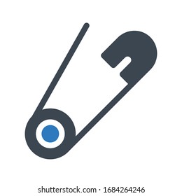 safety pin vector glyph color icon 