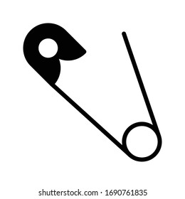 safety pin vector glyph flat icon 