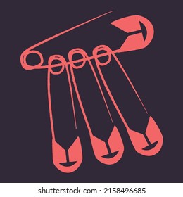 Safety Pin Vector Graphic, Hand Drawn Vector Graphic