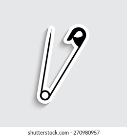 safety pin - vector icon