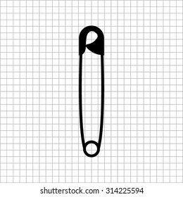 safety pin - vector icon