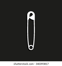 safety pin - vector icon