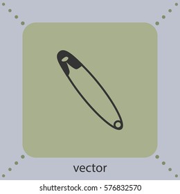 Safety pin vector icon