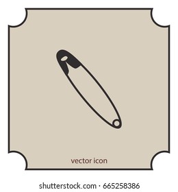 Safety pin vector icon