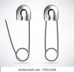 Safety pin, vector icon. EPS-10