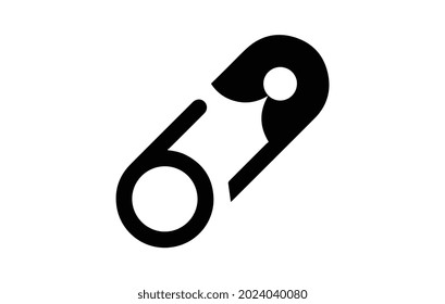 Safety pin vector icon. filled flat sign for mobile concept and web design.