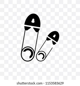 Safety pin vector icon isolated on transparent background, Safety pin logo concept
