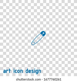 safety pin vector icon on white background