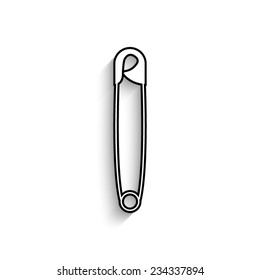 safety pin - vector icon with shadow