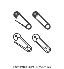 Safety pin. Vector icon template