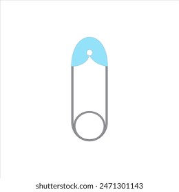 Safety pin vector illustration. Baby clothes pin on white background