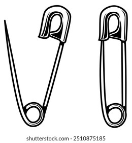 Safety pin vector illustration. 
clothing accessories or items for sewing and tailoring