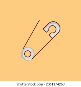 safety pin Vector illustration on a transparent background. Premium quality symbols.Vector line flat color icon for concept and graphic design.