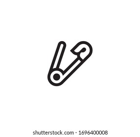 Sicherheitsstift, Vektorgrafik einzeln auf Symbolen. Sicherheitstiftbild