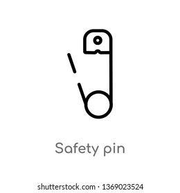safety pin vector line icon. Simple element illustration. safety pin outline icon from woman clothing concept. Can be used for web and mobile