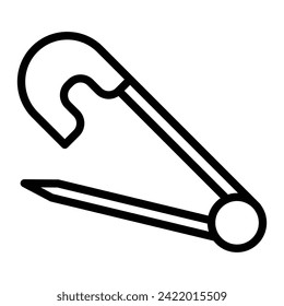 Safety Pin Vector Line Icon Design