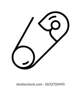 Safety Pin Vector outline icon. Eps 10 file