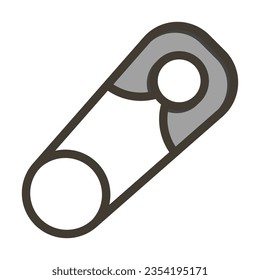 Safety Pin Vector Thick Line Filled Colors Icon For Personal And Commercial Use.
