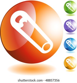 Botón Web de seguridad de anclaje aislado en un fondo.