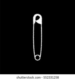 safety pin - white  vector icon