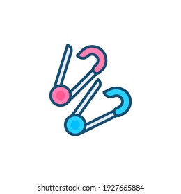 Safety Pins icon in vector. Logotype