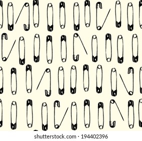 Safety Pins Seamless Pattern