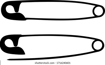 Safety pins vector on white background