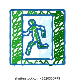 Vector de boceto de icono de doodle de emergencia de Plan de seguridad. Signo de emergencia de Plan de seguridad. ilustración de símbolo aislado