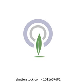 Safety power button with green leaf icon