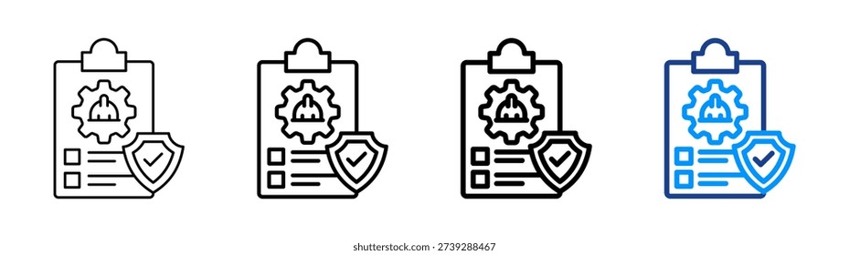 Safety Procedure Icon Different Outline Collection Set
