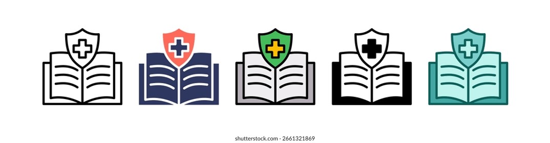 Safety Procedure Icon Multiple Vector Illustration