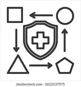 Safety Procedures Icon Vector Illustration Outline