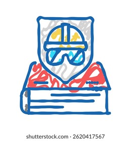 safety procedures tool work doodle icon sketch vector. safety procedures tool work sign. isolated symbol illustration