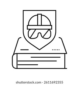 safety procedures tool work line icon vector. safety procedures tool work sign. isolated contour symbol black illustration