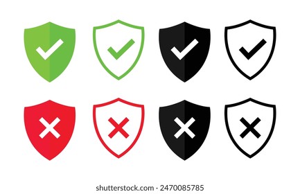 safety protection checklist and cross sign element icon