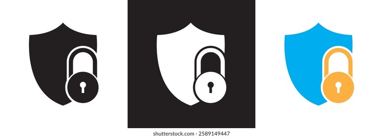 Safety, protection and security concept  icon. isolated on white and black background.  Vector illustration. EPS 10