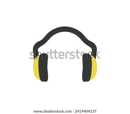 Safety protective ear muffs icon. Protective headphones. Construction protective ear muffs for hearing protection vector design and illustration.
